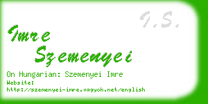 imre szemenyei business card